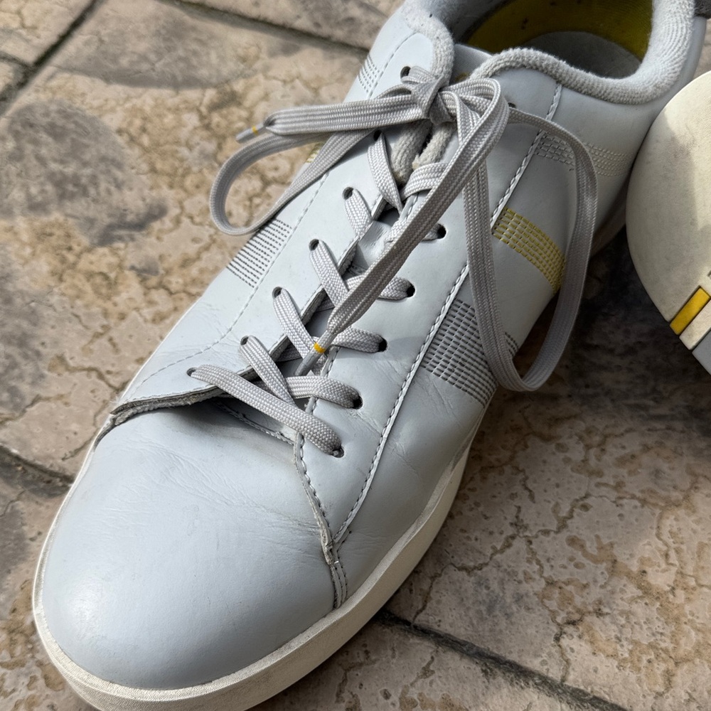 Ben Sherman Light Gray and Yellow Men's Sneakers - Picture 3 of 5